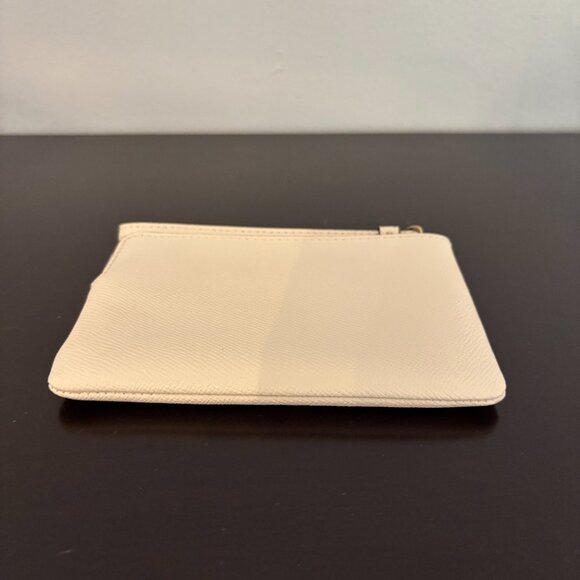 Coach Ivory White Pebblegrain Leather Corner Zip Wristlet - Picture 5 of 7